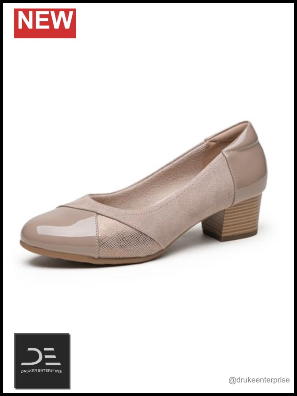 Orthopedic Low Heel Slip On Pumps - Wide Toe Box Comfortable